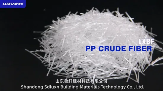 Échantillon de fibre de polypropylène de mortier Sdluxn disponible Ingénierie PP Fibre brute de polypropylène Chine Usine de fibre de super acier organique à haute résistance à la traction